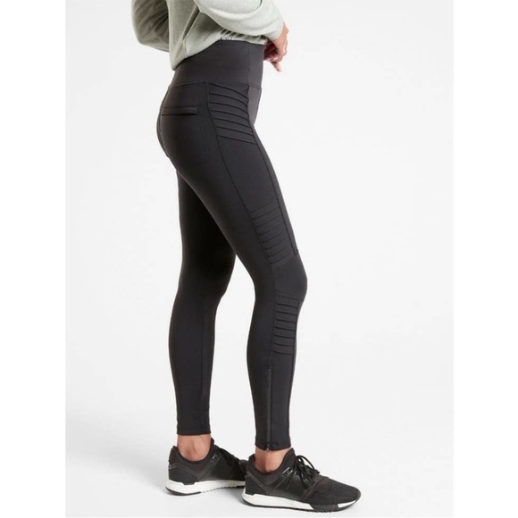 BOGO! Athleta Delancy Moto Tight Leggings Black Size Medium